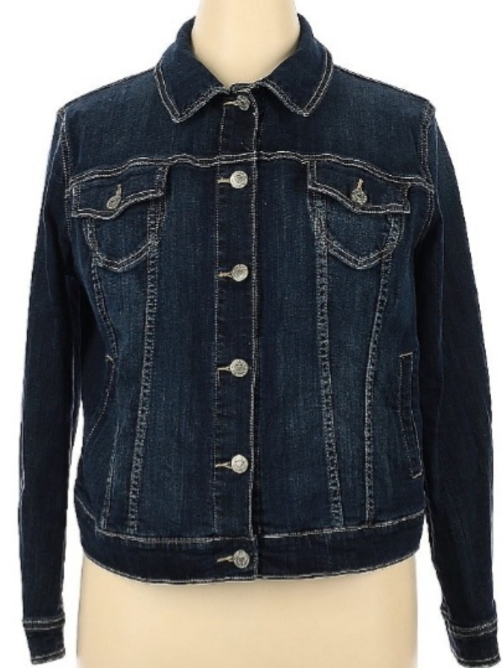 Torrid Dark Blue Denim Jean Jacket Sz 1 EUC